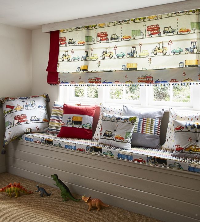 On The Road Nursery Room Fabric - Multicolor