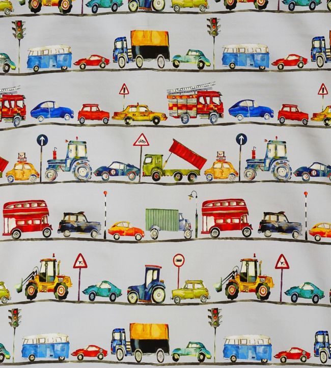 On The Road Nursery Fabric - Blue