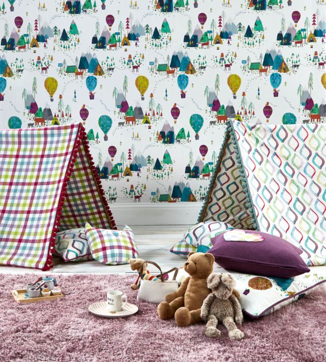 Away We Go Nursery Room Fabric 3 - Multicolor