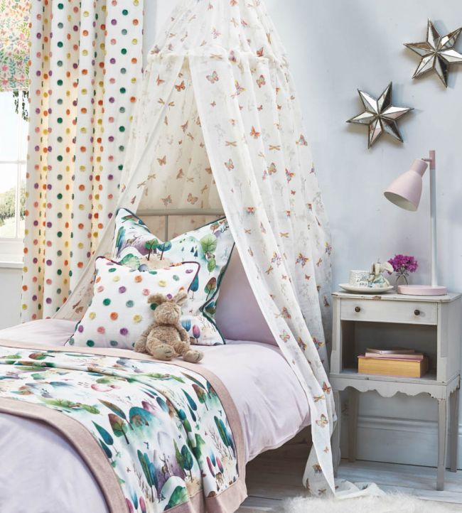 Woodland Walk Nursery Room Fabric - Green