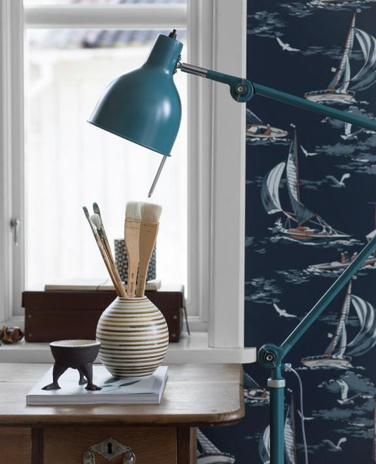 Sailboats Nursery Room Wallpaper 2 - Blue