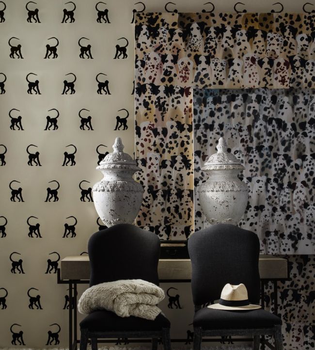 Cheeky Monkey Nursery Room Wallpaper - Cream
