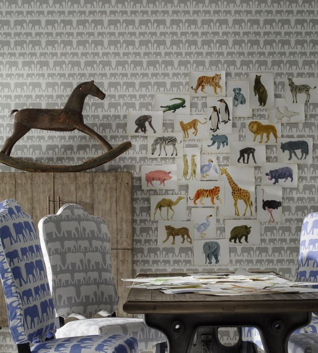 Nell Nursery Room Wallpaper - Blue