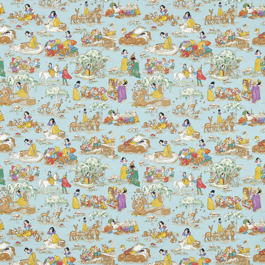 Snow White Puddle Blue Fabric