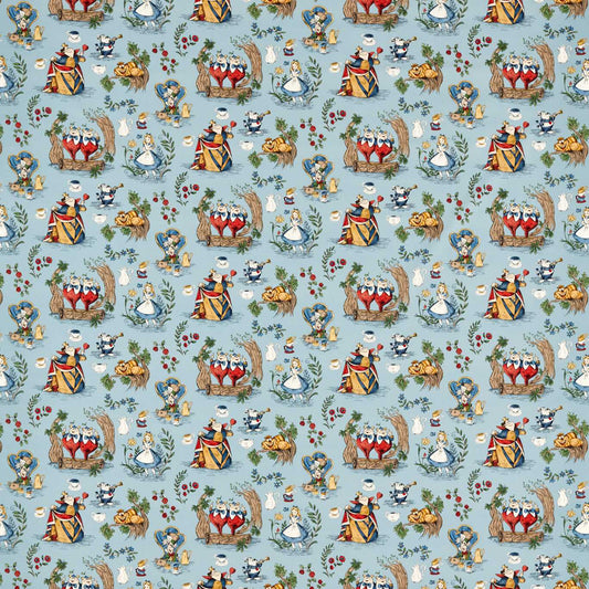 Alice In Wonderland Puddle Blue Fabric