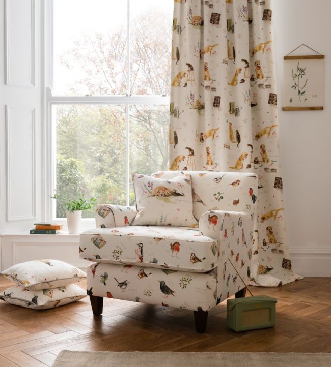 Bird Watch Nursery Room Fabric - Multicolor