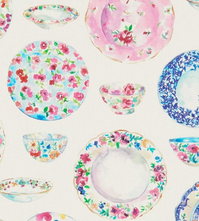 Crockery Nursery Fabric - Multicolor