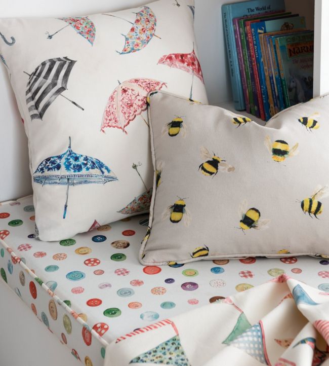 Umbrellas Nursery Room Fabric - Multicolor