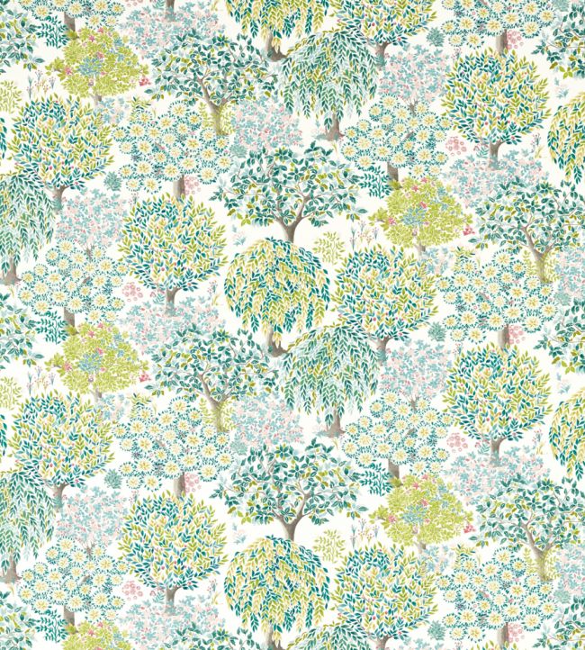 Tatton Cream Nursery Fabric - Green