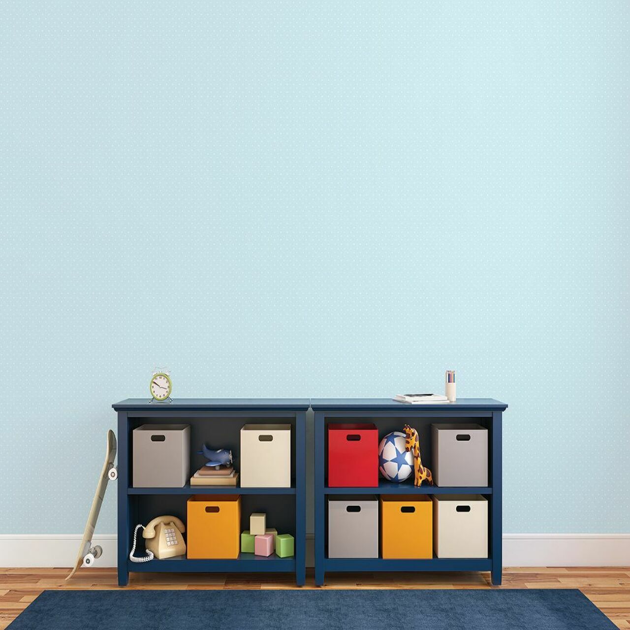 Just 4 Kids 2 Polka Dot Nursery Room Wallpaper - Blue
