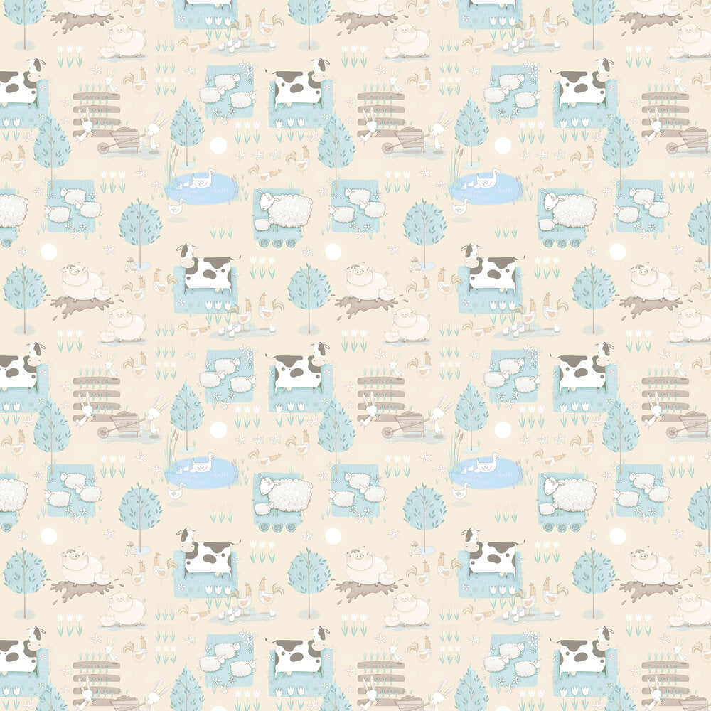 Farmland Nursery Wallpaper - Cream