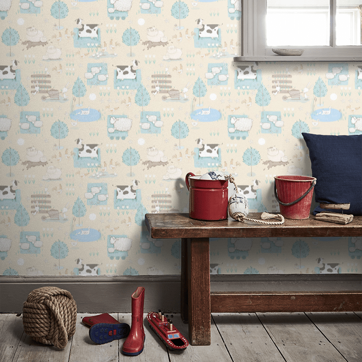 Farmland Nursery Room Wallpaper 3 - Cream