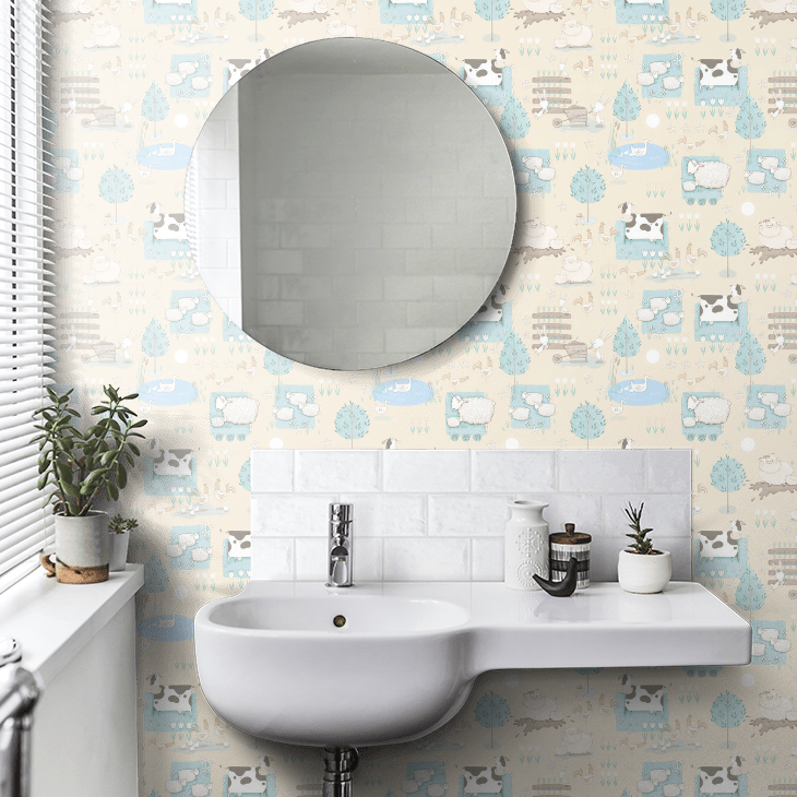 Farmland Nursery Room Wallpaper 4 - Cream