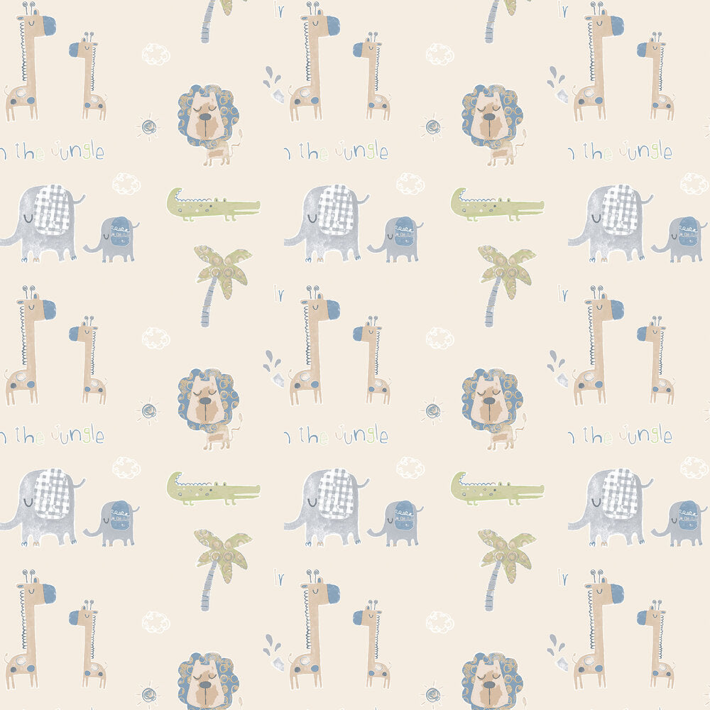 Jungle Friends Nursery Wallpaper - Pink