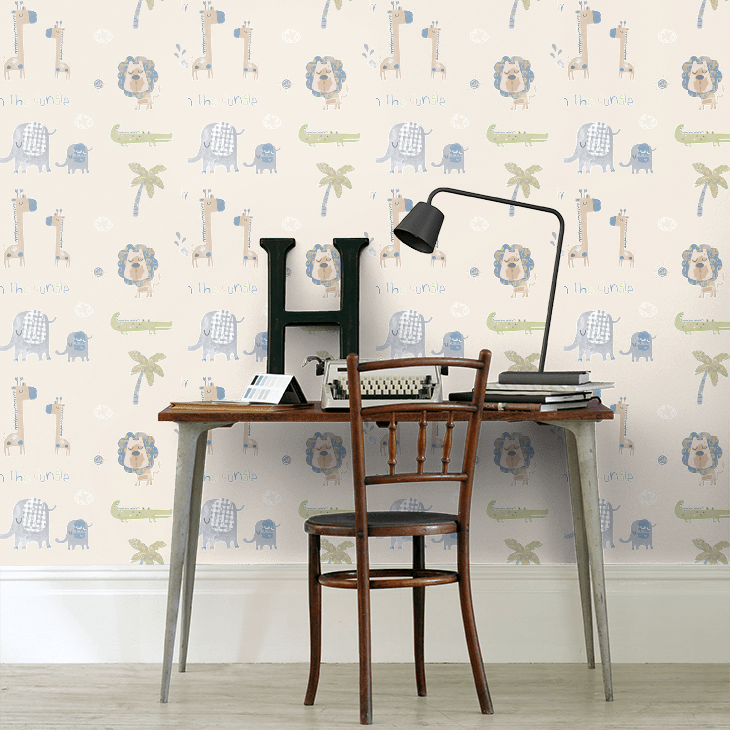 Jungle Friends Nursery Room Wallpaper 3 - Pink