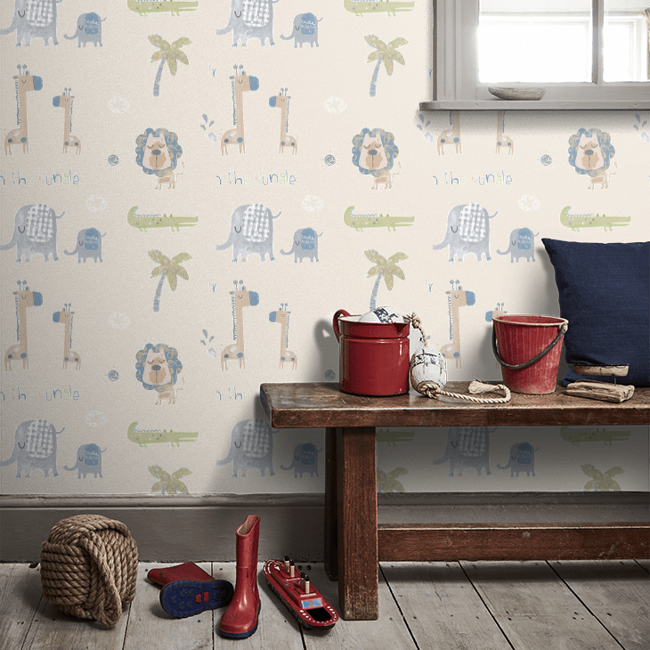 Jungle Friends Nursery Room Wallpaper 4 - Pink