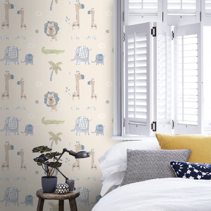Jungle Friends Nursery Room Wallpaper 5 - Pink