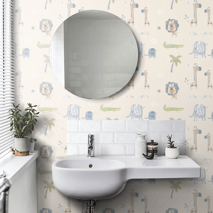 Jungle Friends Nursery Room Wallpaper 6 - Pink