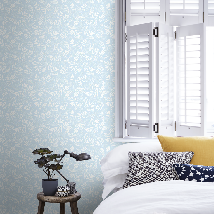 Koala Leaf Nursery Room Wallpaper 8 - Blue