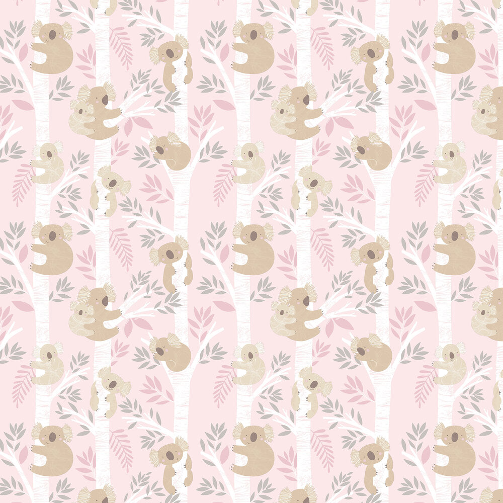 Koalas Nursery Wallpaper - Pink