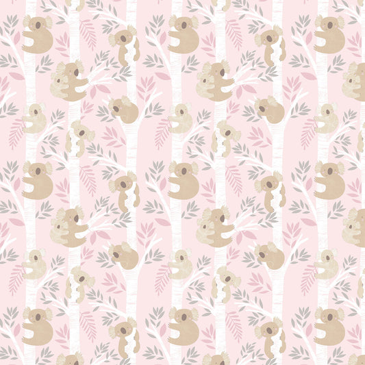 Koalas Nursery Wallpaper - Pink