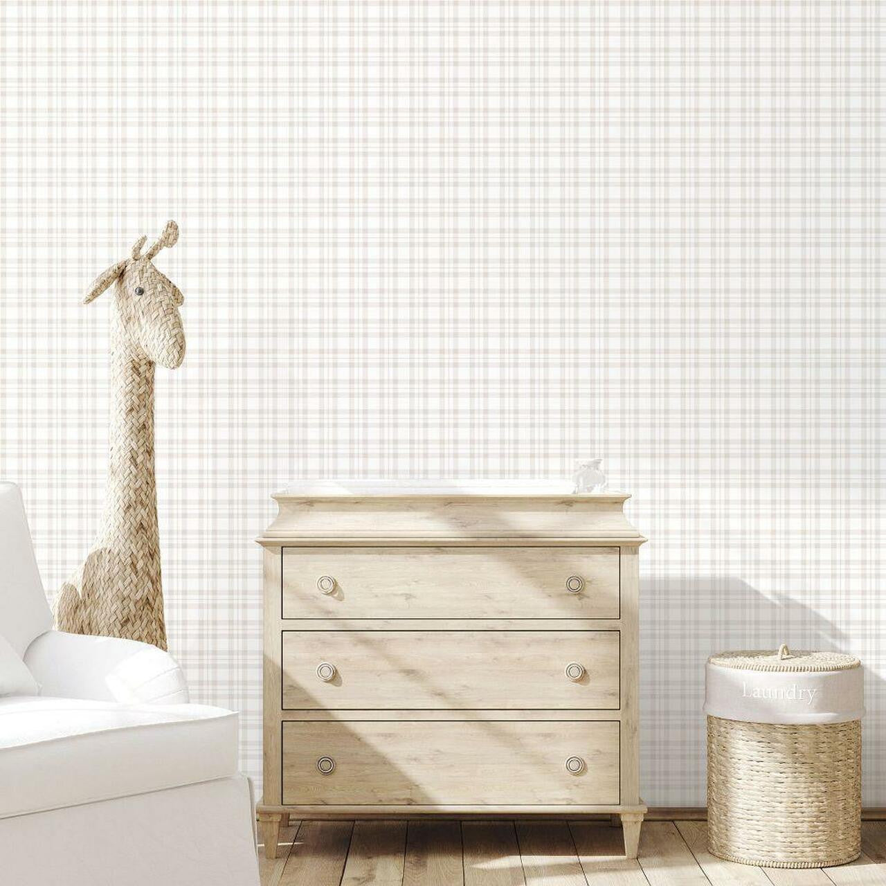 Plaid Tiny Tots 2 Nursery Room Wallpaper - Purple