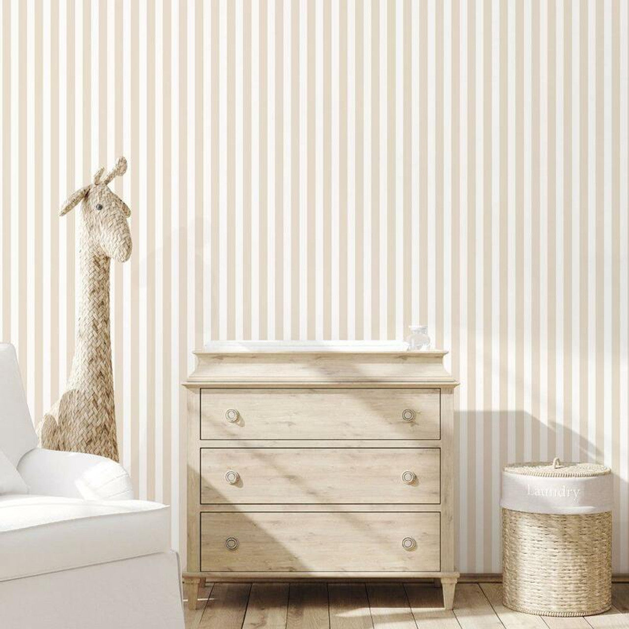Regency Stripe Tiny Tots 2 Nursery Room Wallpaper - Pink