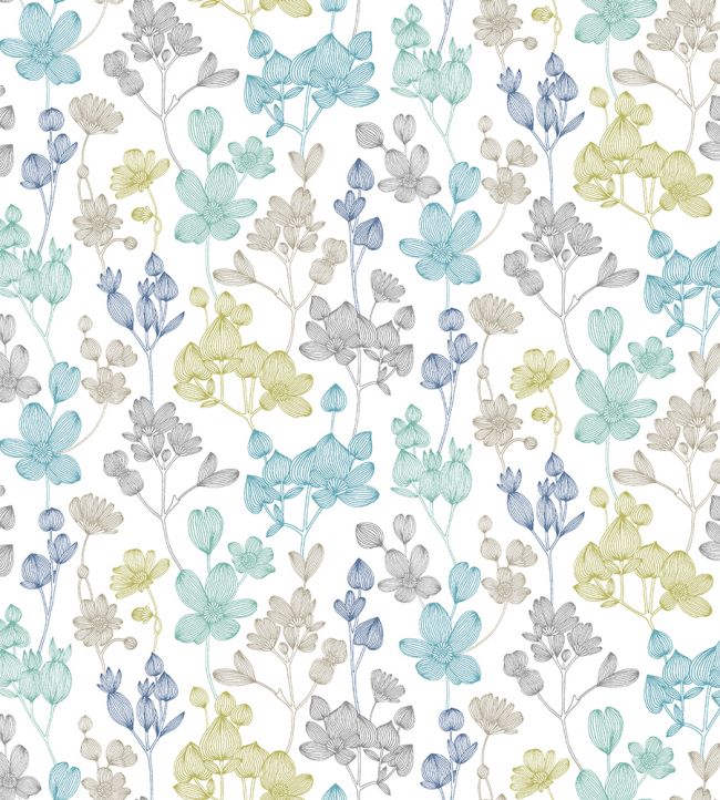 Kalina Nursery Wallpaper - Blue