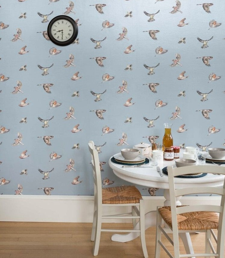 Early Bird Nursery Room Wallpaper - Blue