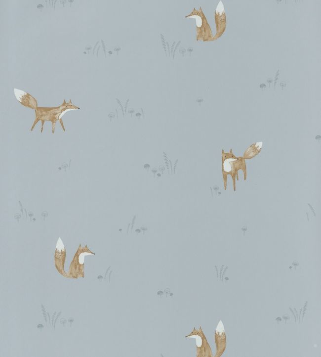 Renard Nursery Wallpaper - Blue