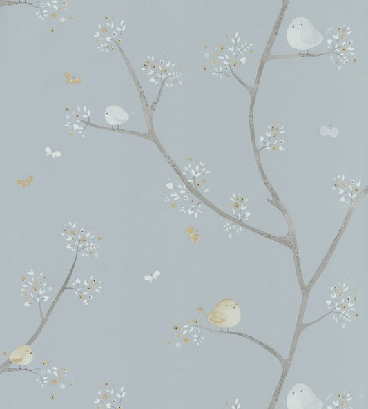 Oiseaux Nursery Wallpaper - Blue