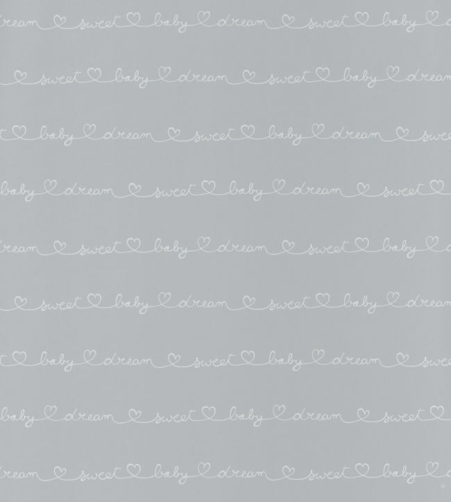 Ecriture Nursery Wallpaper - Silver