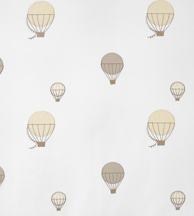 Montgolfieres Brodees Nursery Fabric - Gray