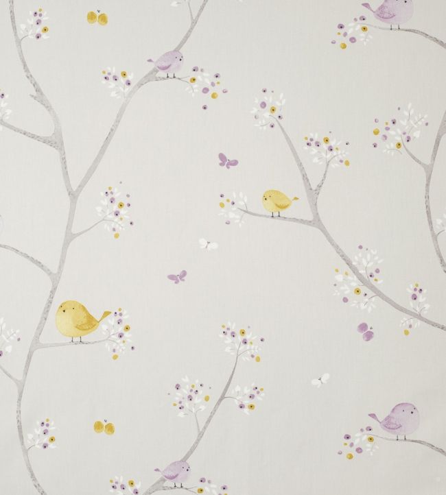 Oiseaux Nursery Fabric - Purple