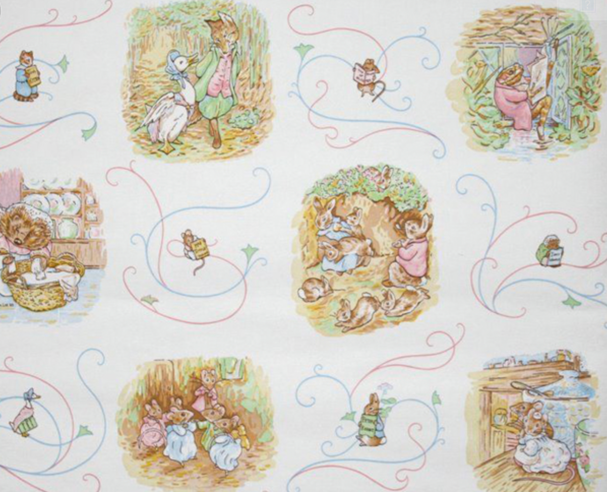 Beatrix Potter Nursery Wallpaper - Cream