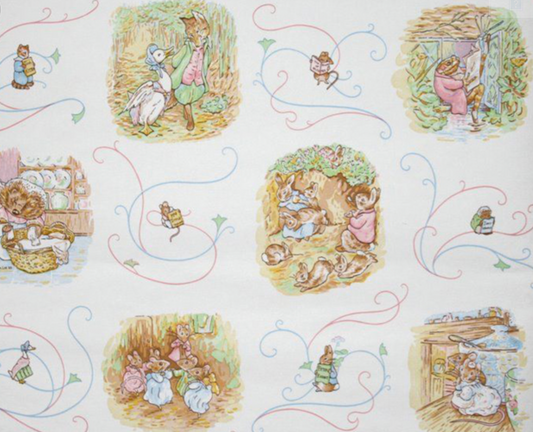 Beatrix Potter Nursery Wallpaper - Cream