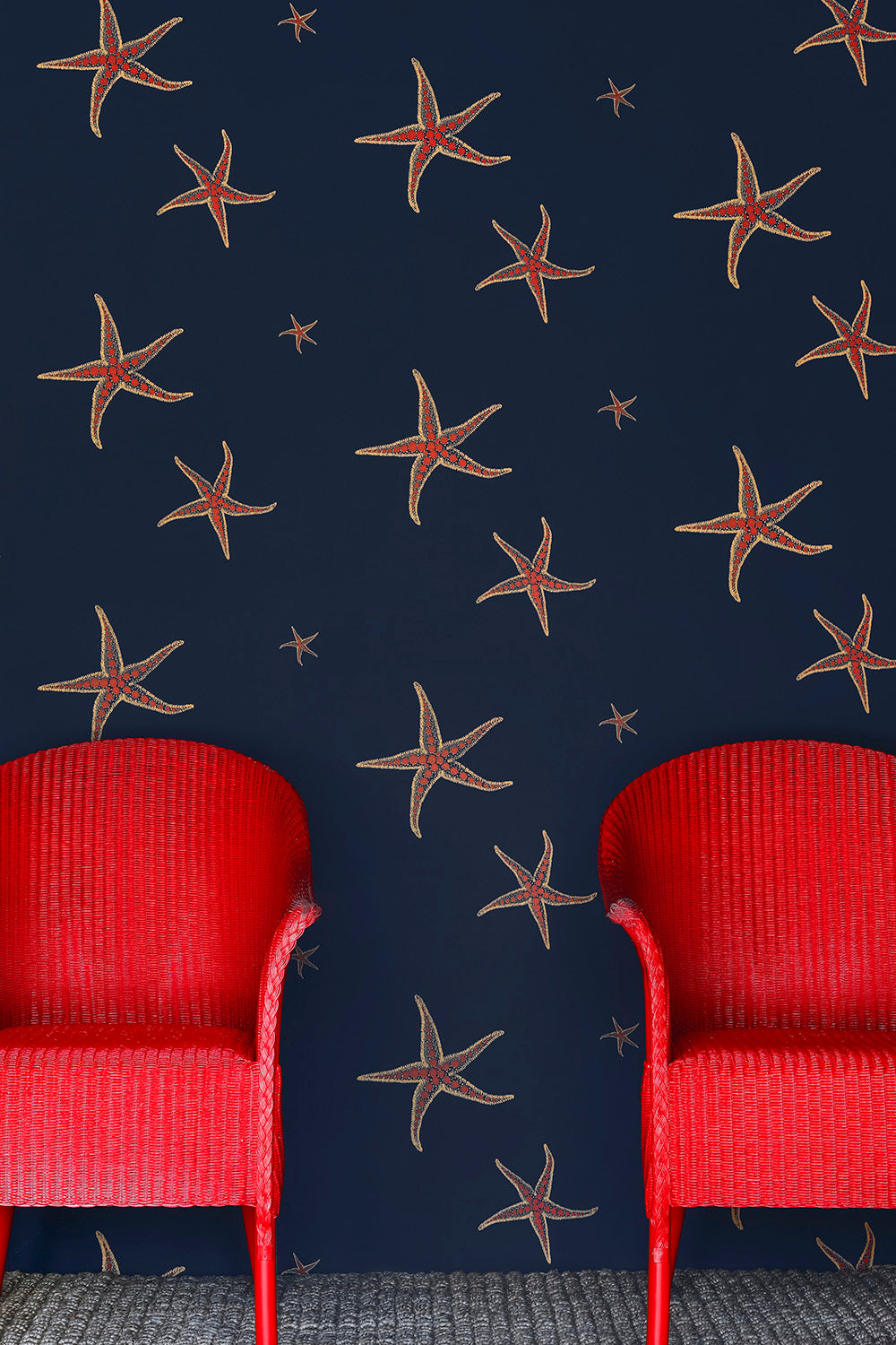 Starfish Nursery Room Wallpaper - Blue