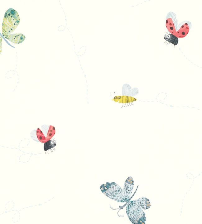 Buzzing Around Nursery Wallpaper - White