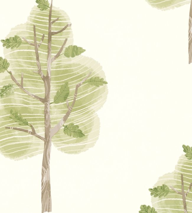 Oaky Dokey Nursery Wallpaper - Green