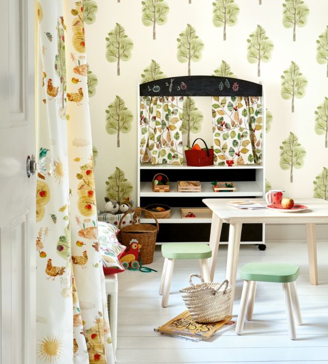Oaky Dokey Nursery Room Wallpaper - Green