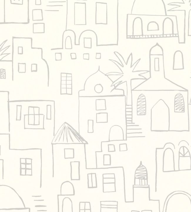 Teeny Santorini Nursery Wallpaper - White