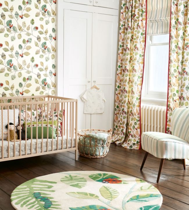 Ladybugs Nursery Room Wallpaper - Multicolor