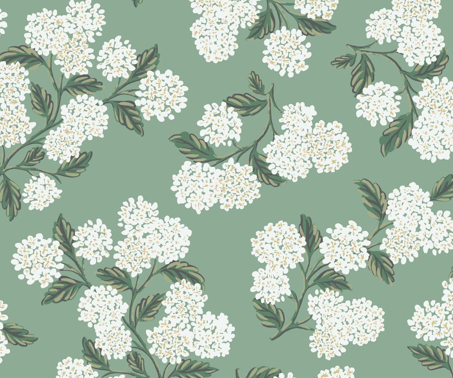 Hydrangea Wallpaper - Teal - Rifle