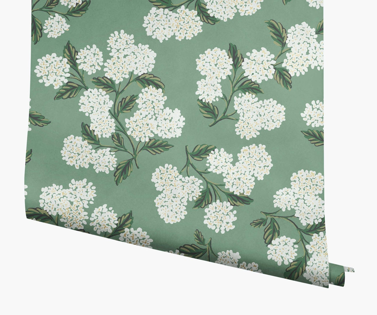 Hydrangea Wallpaper - Teal - Rifle