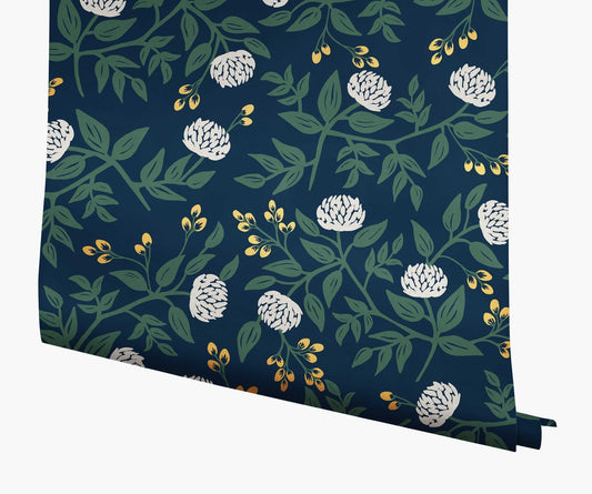 Peonies Wallpaper - Blue - Rifle