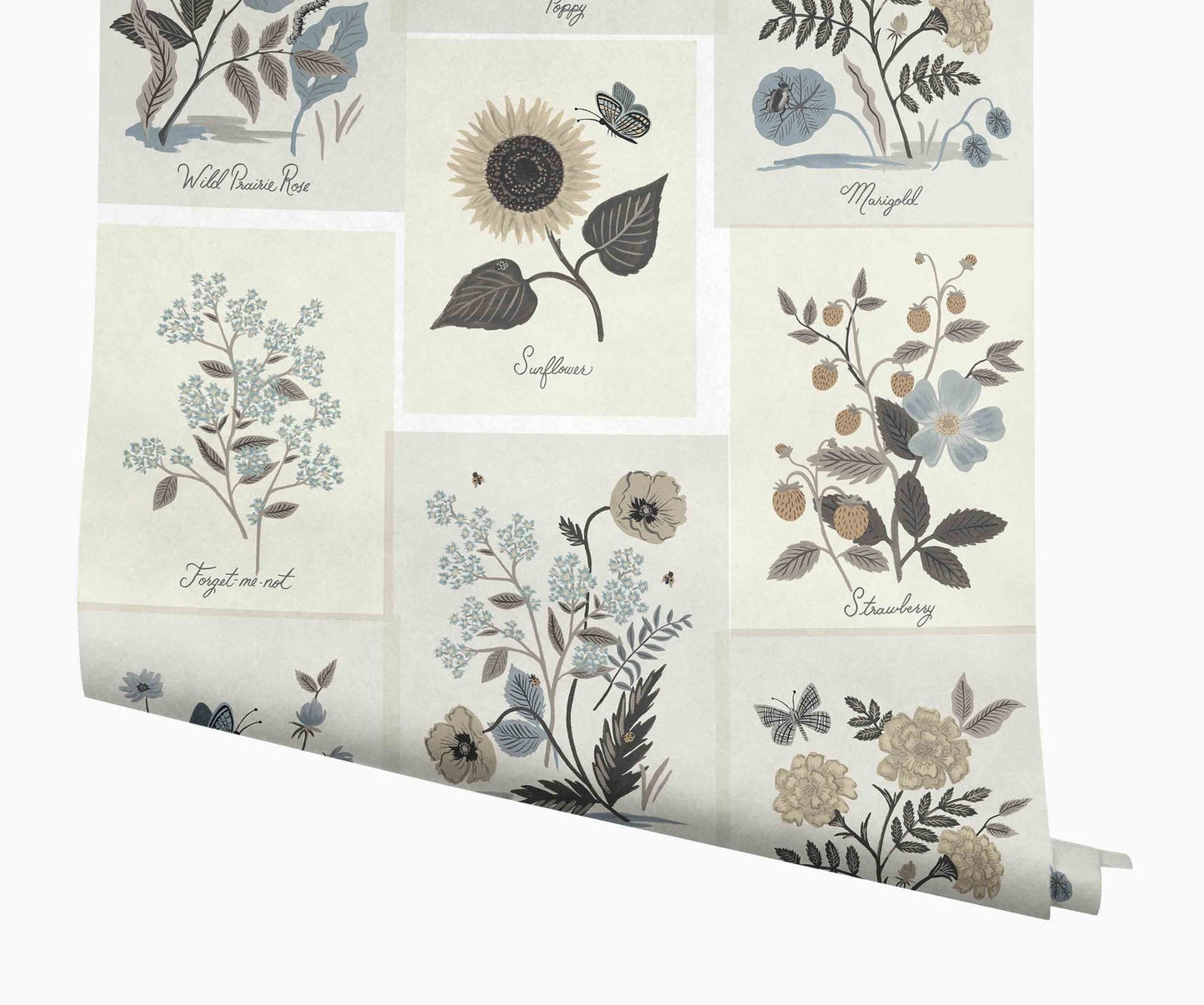 Botanical Prints Wallpaper - Silver - Rifle