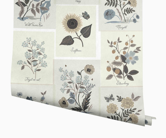 Botanical Prints Wallpaper - Silver - Rifle