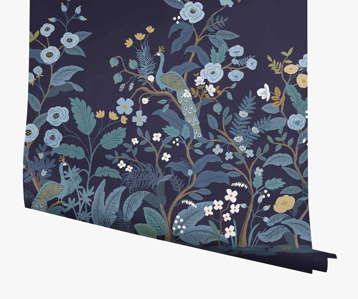 Peacock Wallpaper Mural - Blue - Rifle