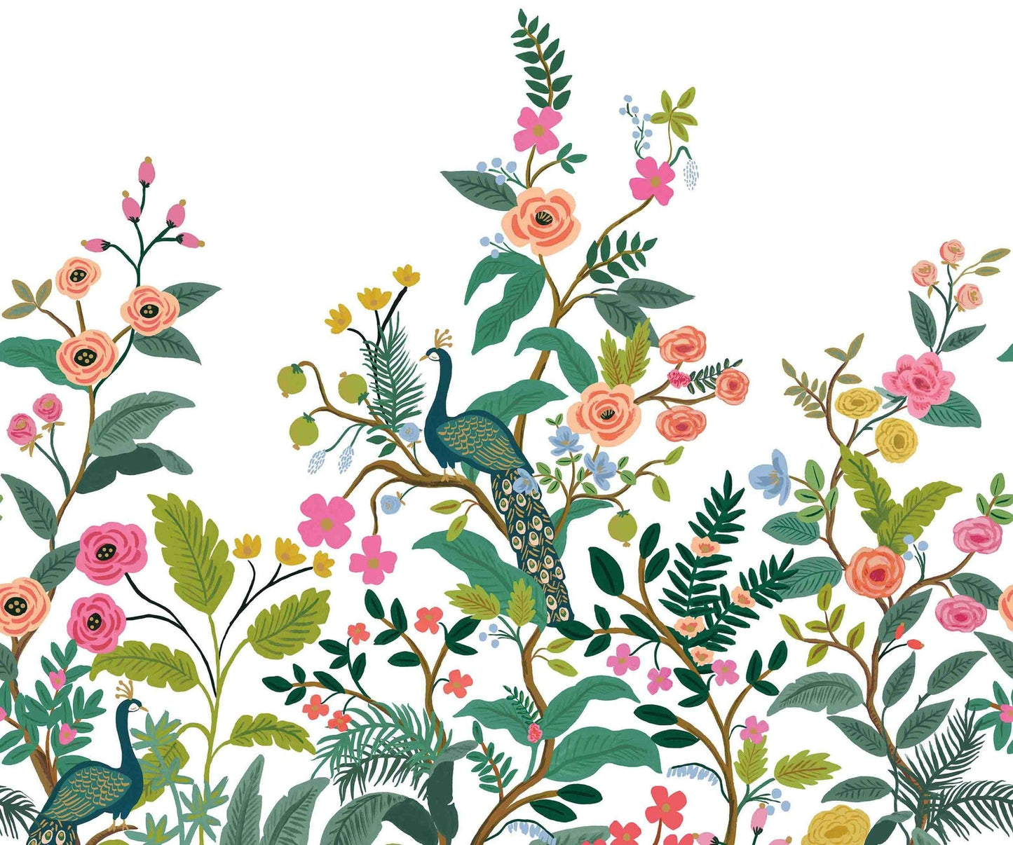 Peacock Wallpaper Mural - Multicolor - Rifle