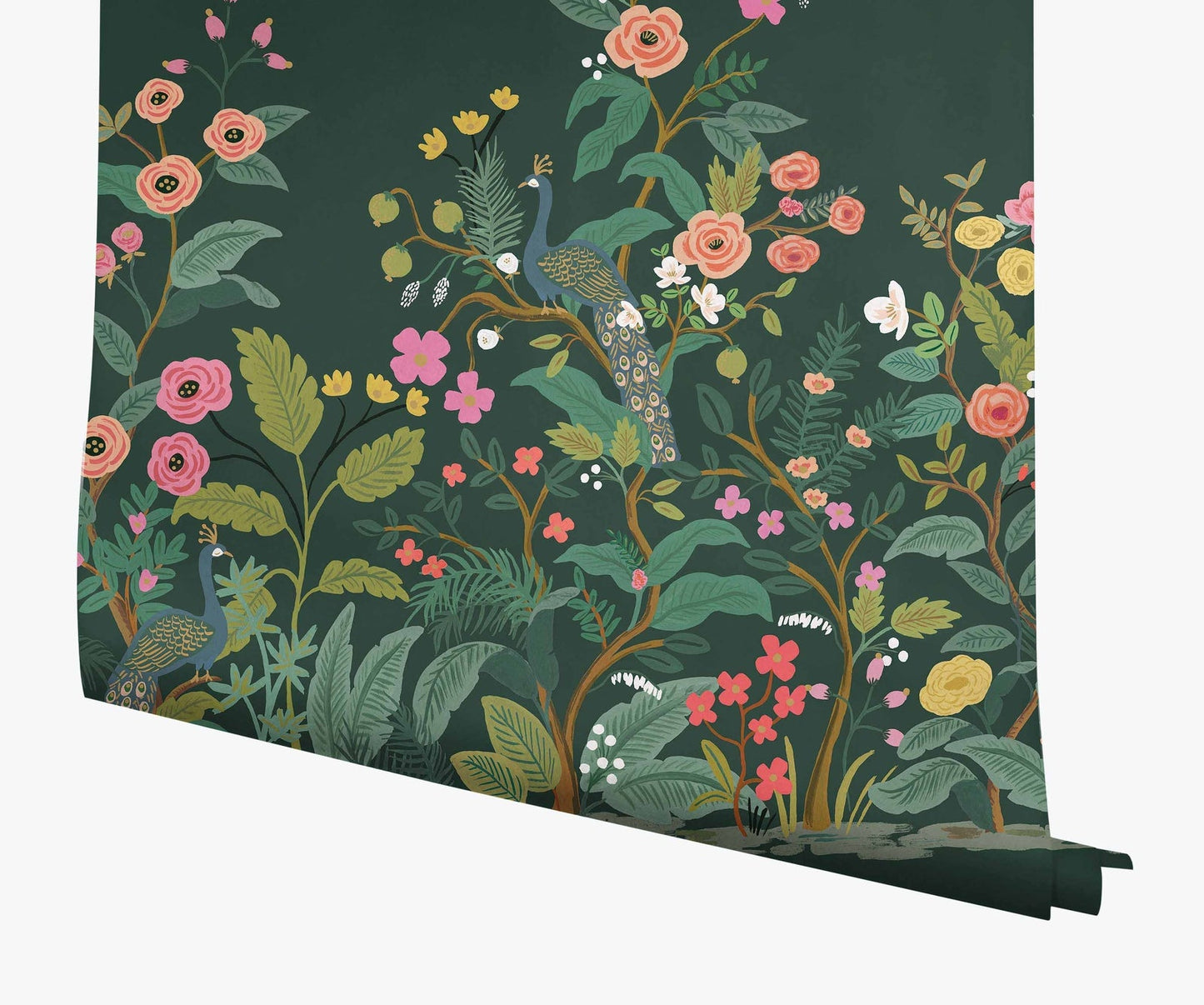 Peacock Wallpaper Mural - Green - Rifle